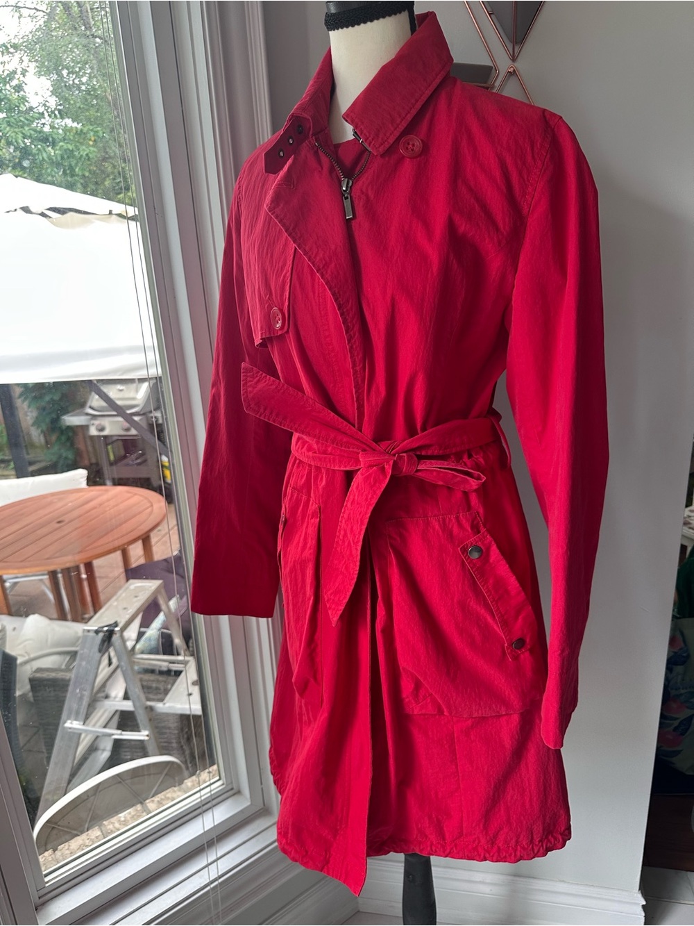 SANDWICH_ Women’s Red Long Midi Trench Rain Coat Field Jacket EU 38 - US 6 8